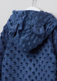 Juniors navy dot embossed fleece sleepsuit (Winter)