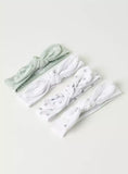 Juniors green floral headband & mittens (set of 8)
