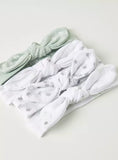 Juniors green floral headband & mittens (set of 8)