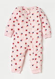 Juniors strawberry fleece zipped openfeet sleepsuit (Winter)