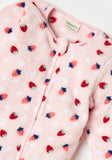 Juniors strawberry fleece zipped openfeet sleepsuit (Winter)