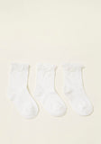 Juniors white bow socks (pack of 3)