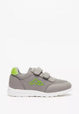 Oaklan grey textured shoes with green logo (New)