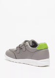 Oaklan grey textured shoes with green logo (New)