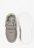 Oaklan grey textured shoes with green logo (New)