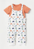 Juniors all over dino printed dungaree (set of 2) (Summer)