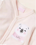 Juniors Hello Pink Bear Fleece Closed Feet Sleepsuit (Winter)
