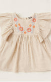 Giggles beige embroidered blouse with Back button detail (Summer)