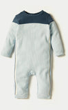 Giggles blue colorblock openfeet sleepsuit (Thick cotton) (Winter)