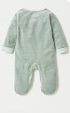 Juniors green stripe Bear fleece sleepsuit (Winter)