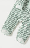 Juniors green stripe Bear fleece sleepsuit (Winter)