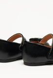 Juniors black bow accent ballerinas (New)