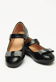 Juniors black bow accent ballerinas (New)