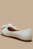 Missy White knotted bow ballerinas