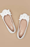 Missy white floral ballerinas