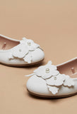 Missy white floral ballerinas