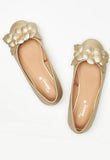 Missy golden floral ballerinas