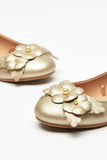 Missy golden floral ballerinas