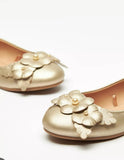 Missy golden floral ballerinas