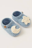 Giggles knitted moon & flower infant booties (Box Packaging)