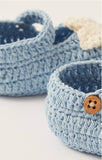 Giggles knitted moon & flower infant booties (Box Packaging)