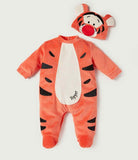 Juniors Tiger Fleece Closedfeet sleepsuit with cap