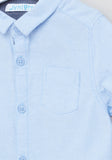 Juniors solid blue dress shirt