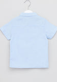 Juniors solid blue dress shirt