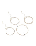Lovisa silver chain & textured bracelets (Pack of 4) (Jewellery)