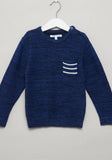 Juniors navy pullover with stripped pocket (Winter)