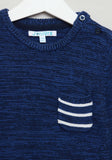 Juniors navy pullover with stripped pocket (Winter)