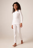 Juniors white shirt & Pyjama set (set of 2)