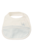 Giggles crown embroide Bib with Bow Detail and Press Button Closure