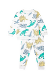 Matalan all over dino printed shirt & Pyjama set (set of 2) (Fleece lined) (Winter)