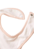Giggles Solid Bib with Bow Detail and Press Button Closure
