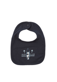 Giggles Solid Bib with Bow Detail and Press Button Closure