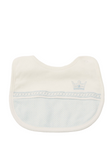 Giggles crown embroide Bib with Bow Detail and Press Button Closure