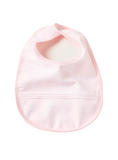 Juniors pink Bib with Bow Detail and Press Button Closure