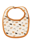 Juniors printed Bib with Bow Detail and Press Button Closure