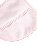 Juniors pink Bib with Bow Detail and Press Button Closure