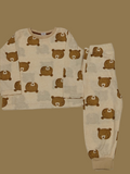 Matalan all over bear printed shirt & pyjama set (set of 2)