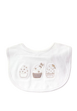 Giggles icecreem Bib with Bow Detail and Press Button Closure