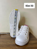 R&B hearts printed white shoes