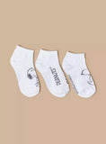 Juniors Peanuts Print Ankle Socks(set of 3)