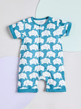 Juniors elephant printed sleepsuit & romper (set of 2) (Summer)