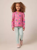 Juniors pink all over hearts printed Fullsleeves tshirt