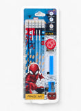 Marvel Spiderman Pencil, sharpener & eraser Set (12pcs)