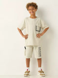 Juniors White Active Printed Short (Summer)