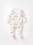 Juniors bunny & flower printed sleepsuit (set of 2)