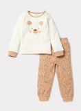 Juniors bear embroidered shirt & Pyjama set (set of 2)